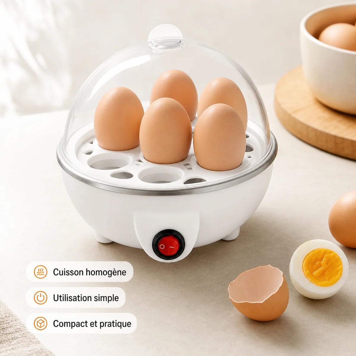 Cuiseur à œufs multifonction – Mini machine petit-déjeuner à cuisson r 4