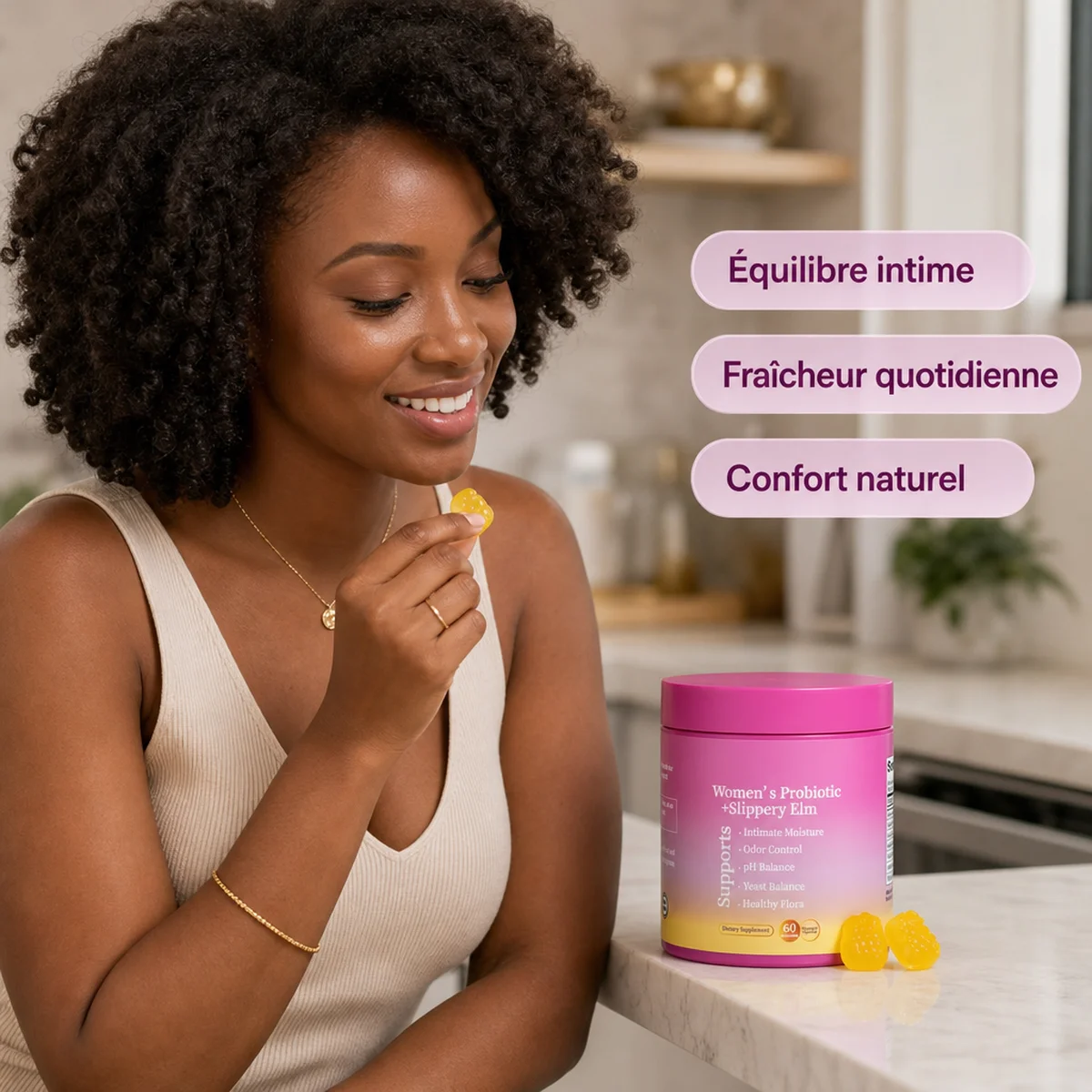 Women's Probiotic + Slippery Elm – Gummies pour le bien-être intime féminin 5