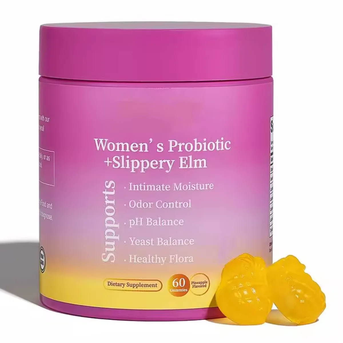 Women's Probiotic + Slippery Elm – Gummies pour le bien-être intime féminin