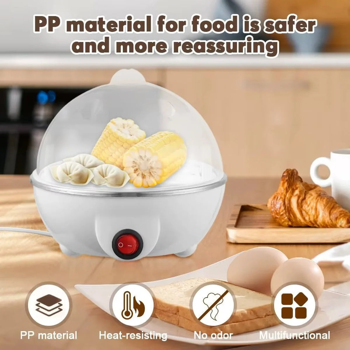 Cuiseur à œufs multifonction – Mini machine petit-déjeuner à cuisson rapide 5