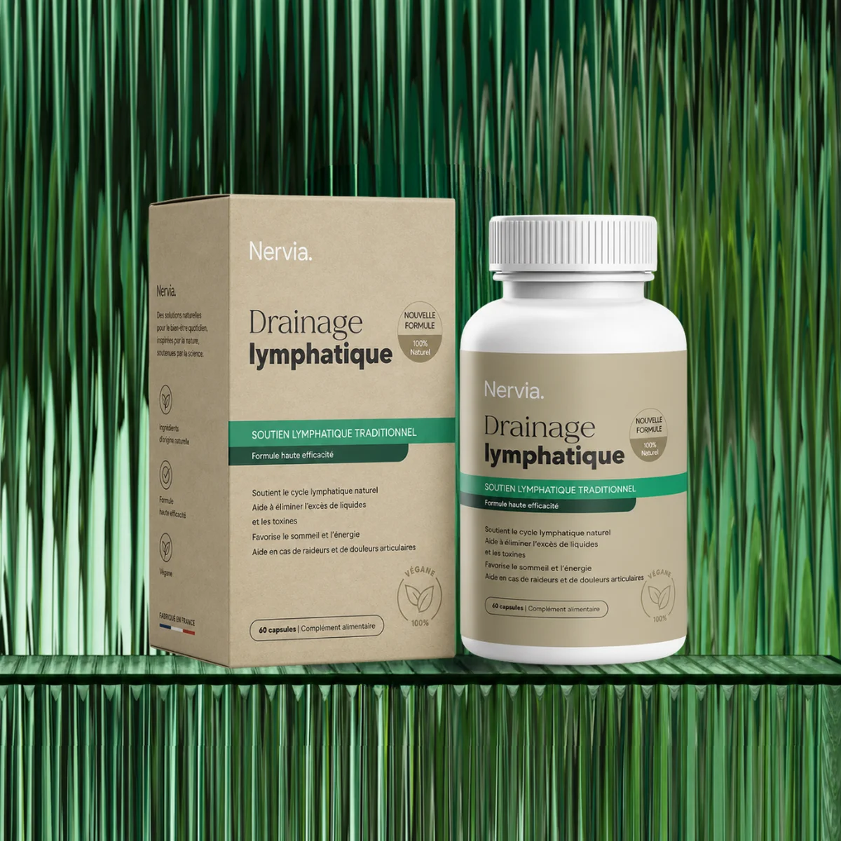 Nervia™ — Gélules de Drainage Lymphatique · Transformation totale en 60 jours