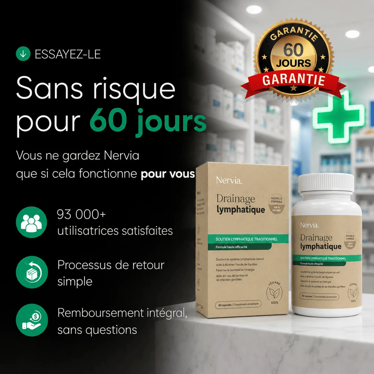 Nervia™ — Gélules de Drainage Lymphatique · Transformation totale en 60 jours 9